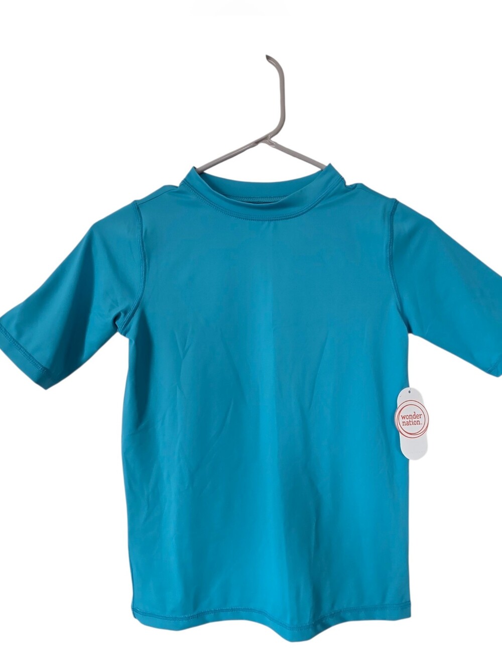 Wonder Nation Bright Turquoise Short Sleeve Rash Guard - Picture 7 of 7